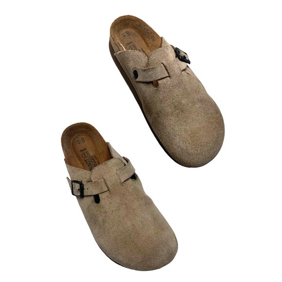 NAOT The Spring Taupe Suede‎ Buckle Clog Mules - Picture 8 of 10